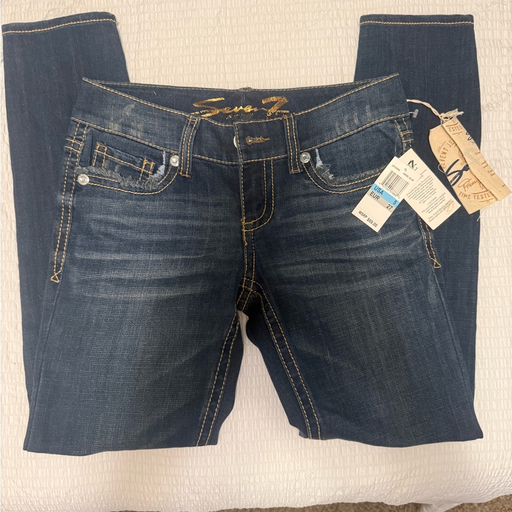 Seven7 Women's Dark Blue Skinny Jeans
